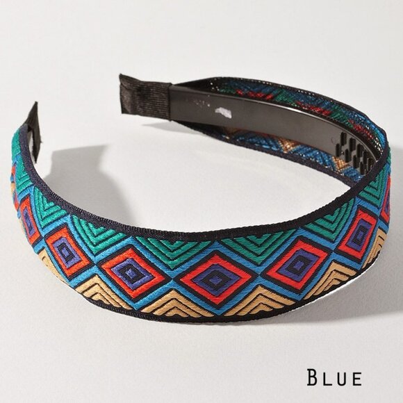 NEW Multi Colorful Aztec Ethnic Geometric Pattern Hair Accessory Comfy Headband - Picture 7 of 11